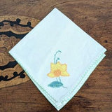 Vintage Floral Applique Handkerchief