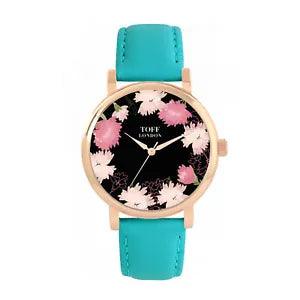 Toff London TLWS-77906 Ladies Pink Carnations Flower Watch