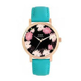 Toff London TLWS-77906 Ladies Pink Carnations Flower Watch