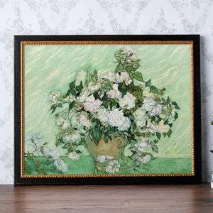 Print | Painting of Roses in Vase | Bouquet of Flowers Painting, reproduced from an original oil painting | Art No. 1166