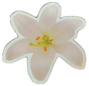 Beautiful  White Hawaiian Flower Sticker?????????? Glossy ??3??? X  2 3/4??? ??