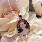 Rose Gold Bridal Bouquet Charm, Bouquet Charm, Photo Bouquet Charm, Custom Photo Memorial Pendant, Oval