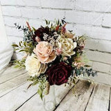 SWEET ROMANCE: Bridal, Dusty Rose, Blush, Ivory, Burgundy, White, Babies Breathe, Eucalyptus/Rises/Peonies/Dahlias/Bouquet Wedding / DIY