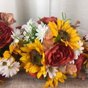 Rust Colored Bridal Bouquet, Sunflower Bouquet with Rust, Rustic Romance Bouquet, Rust Sunflower Country Charm Bridal Bouquet, Rust Bride