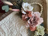 Metal plaque swag | Dried and artificial flower swag | Dried Flower wall decor