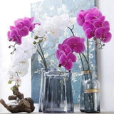 Pack of 4- Real Touch Large 9 Blooms artificial Phalaenopsis Orchid