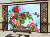 3D Peony Flower ZHUA10205 Wallpaper Wall Murals Removable Self-adhesive Amy