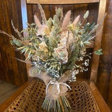 Dried pastel rose bouquet/ dried wedding flowers/ wedding bouquets/ bridesmaid bouquet/ dried rose/ rose wedding rose bouquet