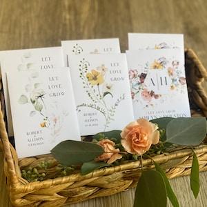 Let Love Grow- Custom Seed Wedding Favors Personalized SEALED with SEEDS INCLUDED, Wedding Favors, Elegant Wedding Favors, Florals, Favors