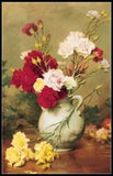 Carnations in Vase - DIY Chart Counted Cross Stitch Patterns Needlework DMC
