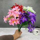 1Pc Decor Plants Lily Artificial Silk Flowers Bush Wedding Party Home Garden