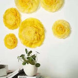 12 pack 12" 16" 20" Yellow Tissue Paper Carnation Flowers Home Backdrop
