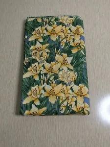Debbie Mumm Fabric Yellow Flowers Lilies Cotton Green Leaves 1 yard 44" wide