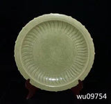 Chinese antique Porcelain Qing dynasty Longquan glaze peony Flower pattern disc