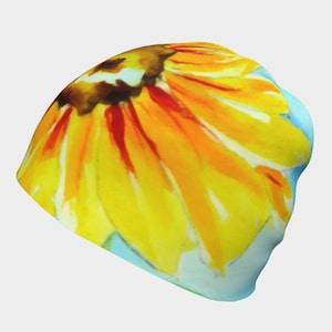 Sunflower Bamboo Beanie Hat Chemo Cap, Fitness Hat, Slouch Beanie, Yoga Beanie for Women, Chemotherapy Head Cover for Cancer Patients Gift