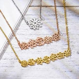 Custom Combined Birth Month Flower Bouquet Necklace Personalized Engraved Dainty Pendant Plate Gift Family Summer Jewelry Floral Charm Mom