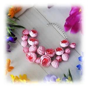NEW LISTINGFlower pink peony raspberry party cute bracelet HANDCRAFTED Fashion polymer clay