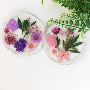 Handmade Dried Flower Coaster | Resin Pressed Sunflower Coasters | Daisy Party Decor | Drink Coaster Set | Housewarmig Gift | Wedding Gift