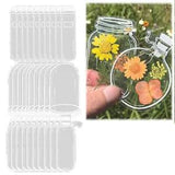 (A)30PCS Transparent Dried Flower Bookmarks Beautiful DIY Dried Flower Stickers