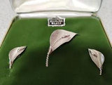 Vintage Star Art Sterling Silver Calla Lily Brooch with Earrings in Case