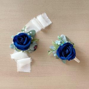 Navy Blue Boutonniere Corsage ,  Blue  Boutonniere Corsage, Boho Boutonniere Corsage, Navy blue  Mom Corsage, Navy blue Boutonniere Corsage