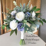 Dusty blue bouquet, Bridal flowers, Dusty blue wedding flowers, Wedding bouquet, Blue silk wedding flowers, Dusty blue bridesmaid bouquet