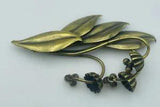 Joseff Of Hollywood Vintage Gold Plated Lily of the Valley Large Dangles Brooch