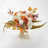 Artificial Silk Flower Head 24pcs Fall Material Package For DIY Wedding Toss Bouquets Combo Set Boho Table Vase Wreath Floral Arrangement