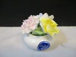 Royal Doulton Bone China Flowers in Vase Rose Carnation Pansy Figurine