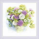 Cross-stitch kit  Watercolor Carnations 1846  Riolis
