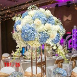 Ivory & Baby Blue Hydrangeas Flower Ball Artificial wedding baby breathy Flower arrangement table centerpiece business party Dinner Party