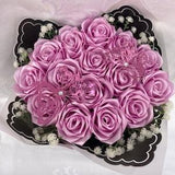 Pink Lavender Ramo Buchon, Handmade Fake Flowers Bouquet, Ever Lasting Artificial Flower Arrangement, Eternal Roses, Holiday Gifts