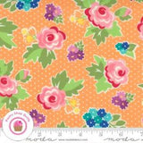 Moda LOVE, LILY 24110 14 Orange Floral April ROSENTHAL Quilt Fabric Shabby Retro