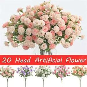 Fake Flowers Hydrangea Wedding Artificial Silk Peony 20 HEAD Decor JA