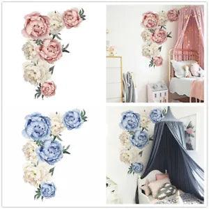 Peony Flower Wall Stickers Decals 3D Art Mural Home Living Room Decor 94*73cm