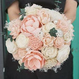 Blush and Eucalyptus Bouquet, Sola Wood Flowers, Pink Wedding Flowers, Spring Bouquet