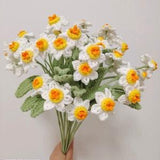 crochet daffodil,knitted daffodil bouquet,knitted bouquet,anniversary gift,moving decoration,gift for her,indoor flower??eternal flower