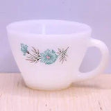 Vintage Fire King Oven Ware ~ Bonnie Blue Carnation Flower ~ Coffee/Tea Cup