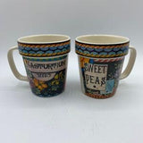Vintage Garden Lover Mugs, Nasturtium Seeds and Sweet Peas Flower Mugs, Stanley Papel Gift Craft