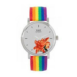 Toff London TLWS-69938 Ladies Orange Lilies Flower Watch