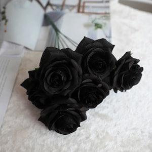 Artificial Flower Black Rose Bouquets for Wedding Decor,bar flower decor,Fake Flower Home Decoration,table decor flower