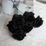 Artificial Flower Black Rose Bouquets for Wedding Decor,bar flower decor,Fake Flower Home Decoration,table decor flower