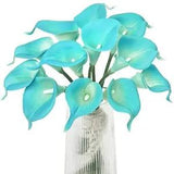 Artificial Calla Lily FlowersPcs Fake Flower Bouquet Faux Calla 12 Peacock-blue