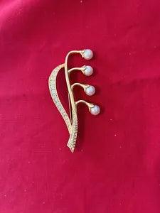 Vintage Swarovski Flower Brooch Large Lily of the Valley Signed Swan Logo