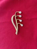 Vintage Swarovski Flower Brooch Large Lily of the Valley Signed Swan Logo
