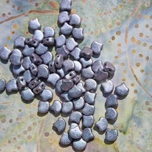 Matubo Ginkgo Leaf Bead 7.5 x 7.5mm, (80 beads) Polychrome Orchid,  Color# 94102JT