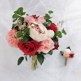 Red-Pink Roses Bridal Bouquet, Red Wedding Bouquet,Pink Bridal Bouquet,Bridal bouquet, Bridal accessories,Wedding bouquet,Rose-Peony Bouquet
