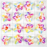 2/500PCS Artificial Silk Flower Head / 3'' Rainbow Orchid DIY Cake Topper Hanging Floral Backdrop Flower Garland Nursery Decor Accessory