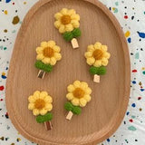 Crochet sunflower hair clip | Flower hair barrette | Cute floral hair pin | Hair accessories | Handmade hair clip | PRICE FOR ONE