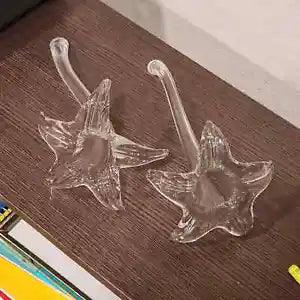 Vintage Clear Lily Hand Blown 9.5" Epergne Vases (Set of 2)